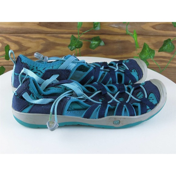 KEEN Sz 4 Shoes Girls Youth Strappy Blue Synthetic Drawstring - Picture 5 of 10